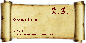 Kozma Bene névjegykártya