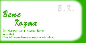 bene kozma business card